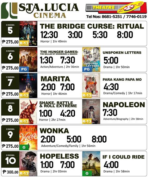 sta lucia movie schedule|Sta. Lucia East Grand Mall Movie Schedule 2023.